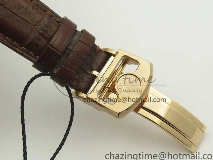 MIROTIME 0223 Portuguese Tourbillon IW504602 RG ZF Best Edition White Dial on Brown Leather Strap Stretchable 7178